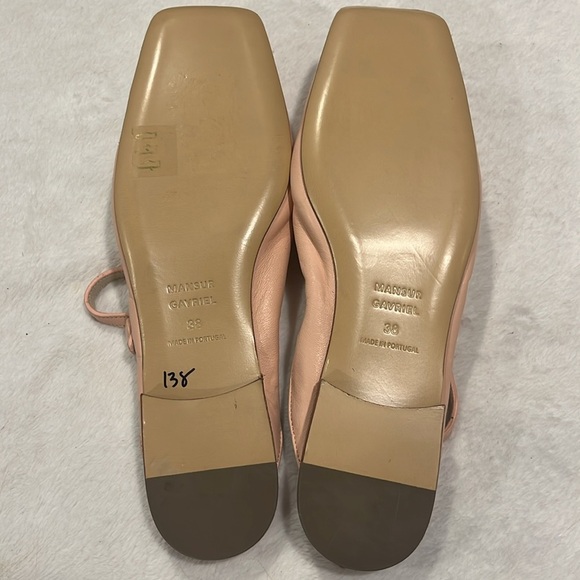 MANSUR GAVRIEL ballet flats pink EU 38 8 Mary Jane square toe leather mules new - Picture 10 of 11